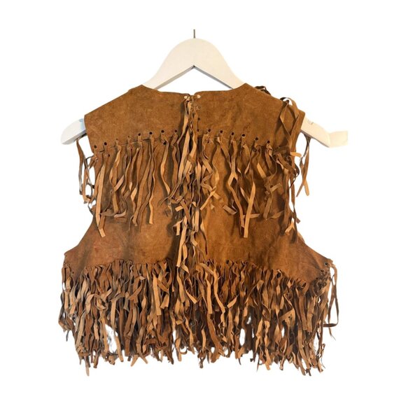 Deadstock Ralph Lauren Ralph-RL 100% Suede Leather Fringe Vest | Western Boho - Picture 2 of 3